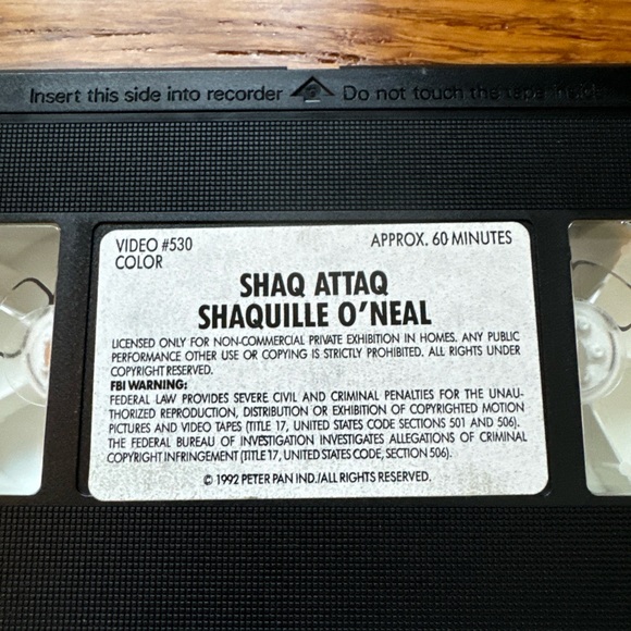 1992 Shaq Attack Attaq In Your Face On and Off the Court VHS Tape Shaq O'Neal - Picture 6 of 6